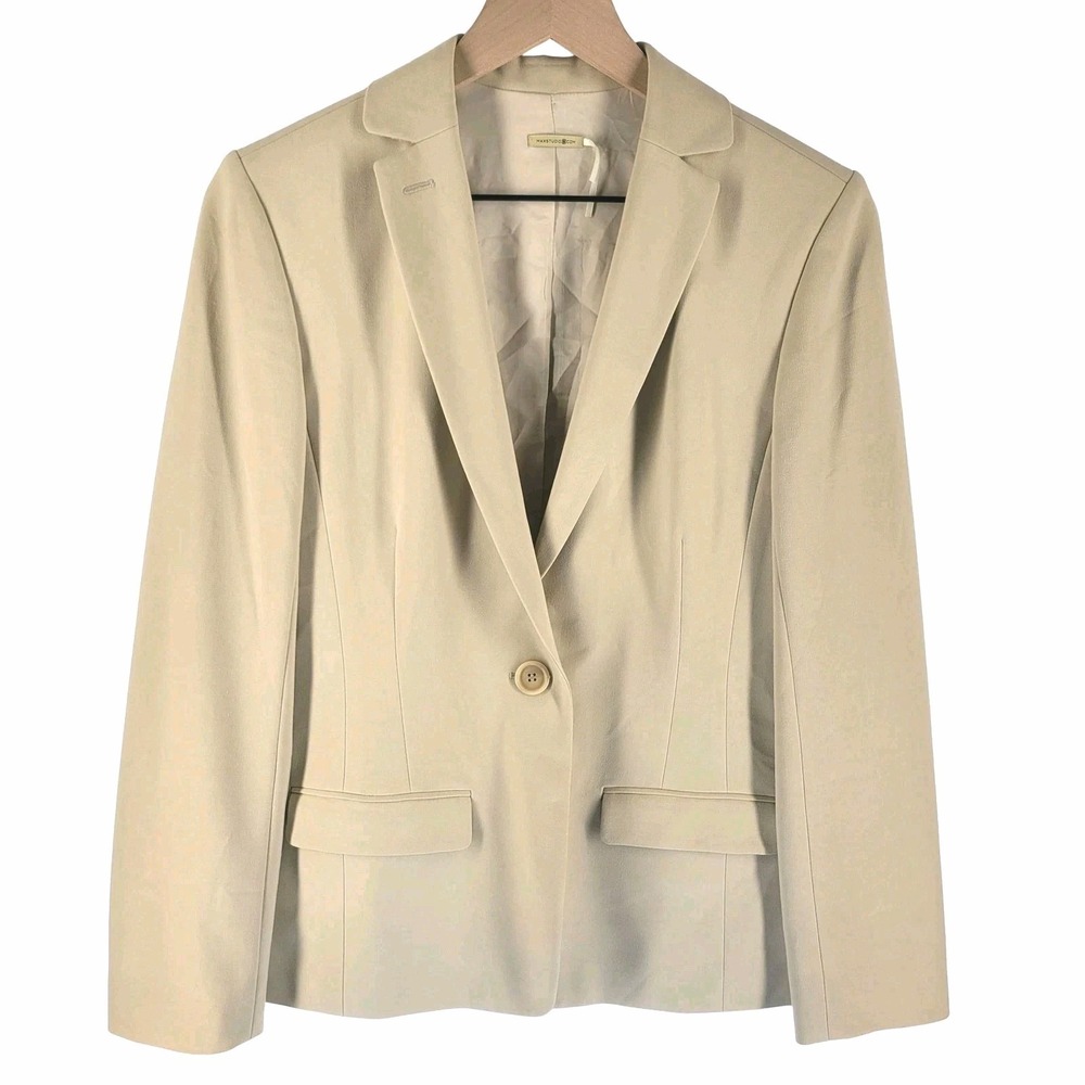 Max Studio One Button Beige Blazer Jacket